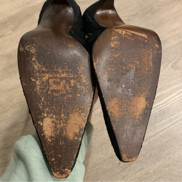 Stuart Weitzman Black Guipure Lace Shoes Size 9.5 - Picture 8 of 9